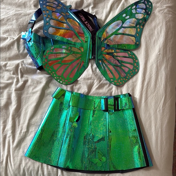 Dolls Kill Other Dolls Kill Green And Blue Dance Costume With